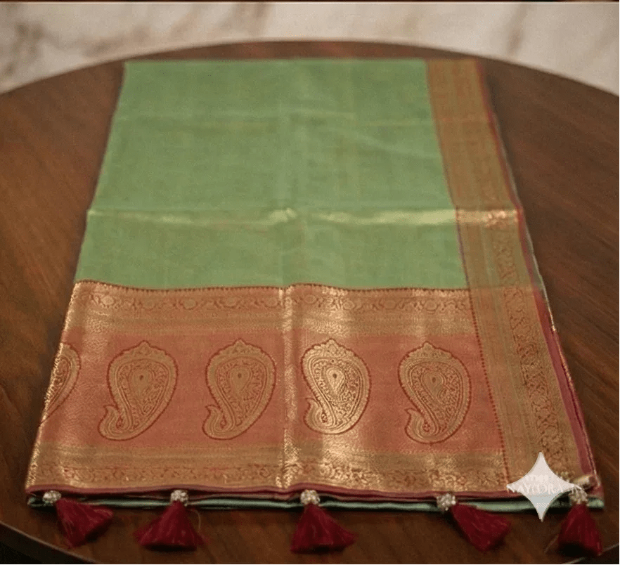 Nayoora Dual Tone Tissue Silk Kanjivaram Designer Saree - Nayoora