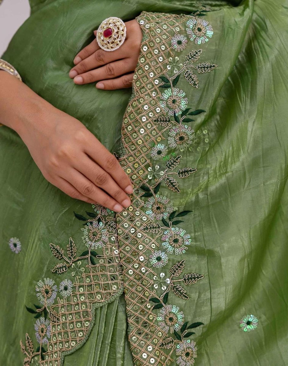 Nayoora Gold Crush Embroidered Premium Festive Saree - Nayoora