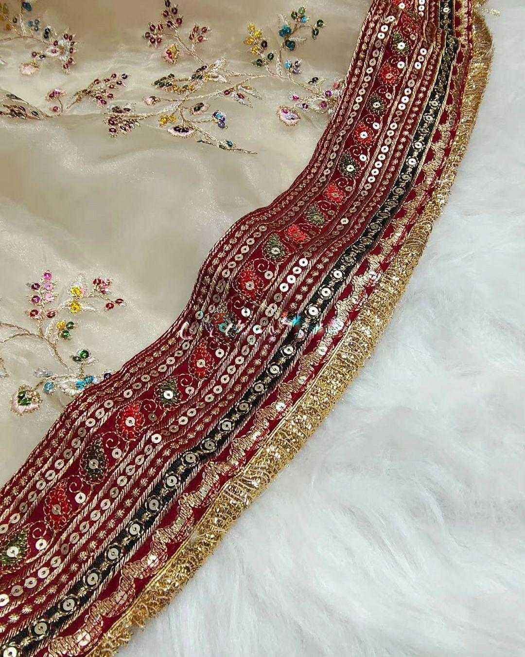 Nayoora Golden Organza Saree – Multi - Color Zari Embroidery - Nayoora