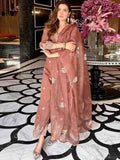 Nayoora Ivory Brown Floral Embroidered Kurta Set - Nayoora