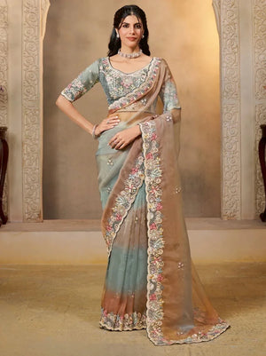 Grey Teal & Bronze