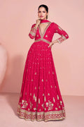 Nayoora Luxe Hot Pink Georgette Embroidered Anarkali Gown - Nayoora