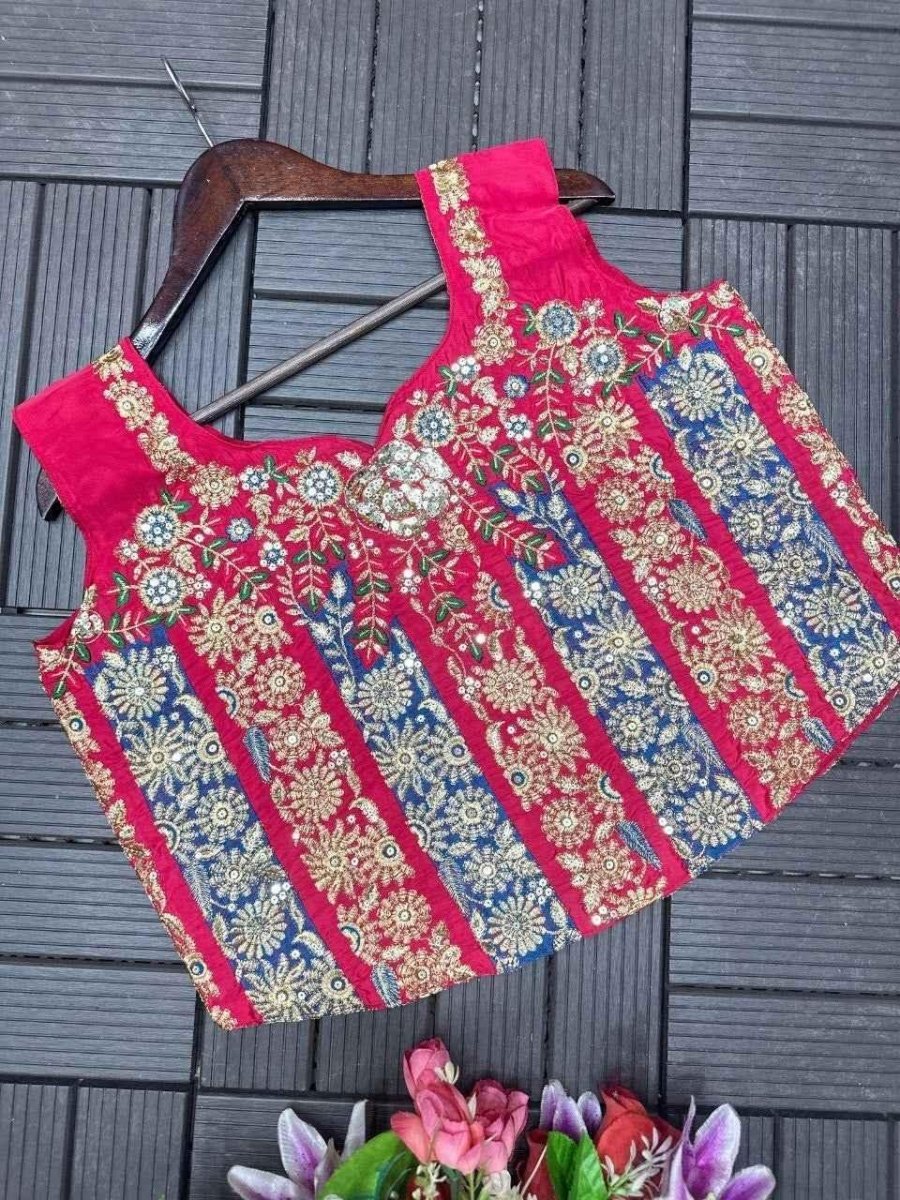 Nayoora Rani Pink Embroidered Crepe Ready - to - Wear Saree - Nayoora