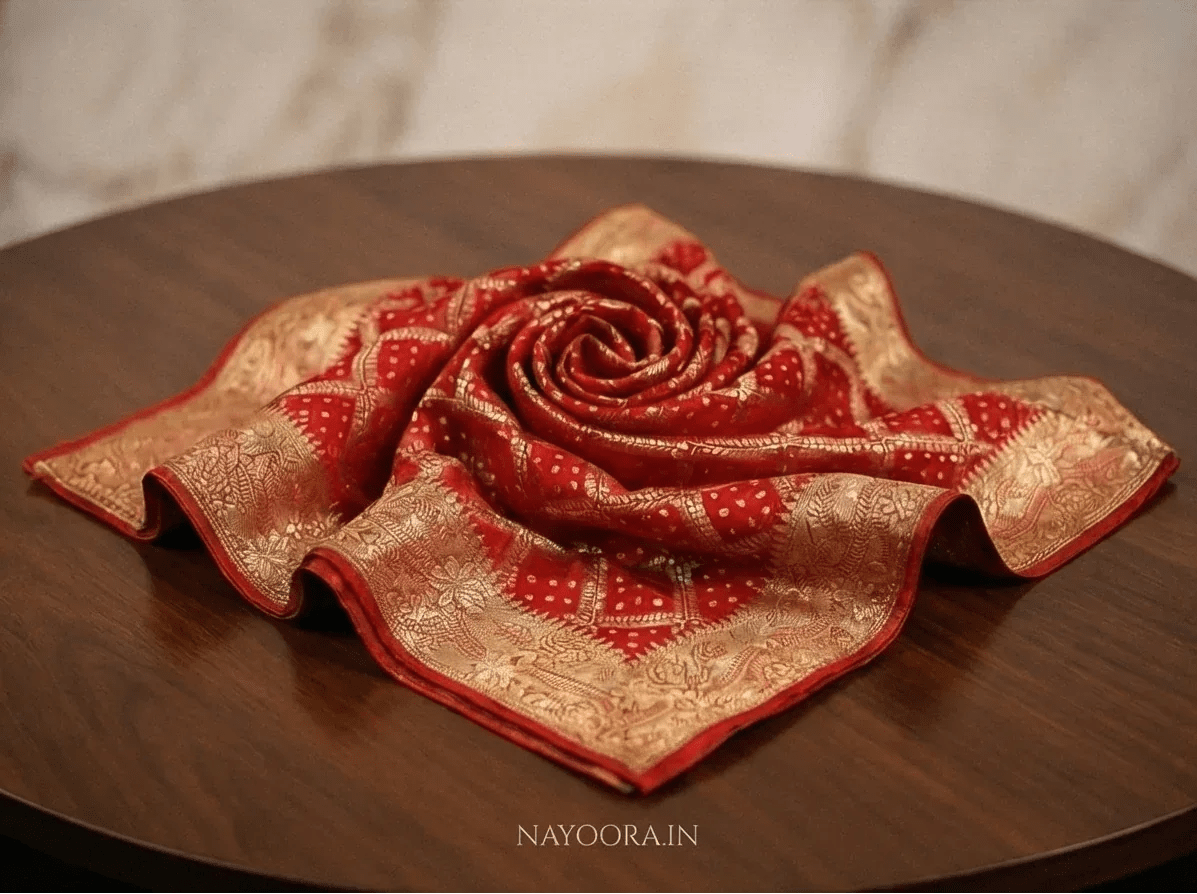 Nayoora Royal Red Banarasi Gharchola Silk Designer Saree - Nayoora