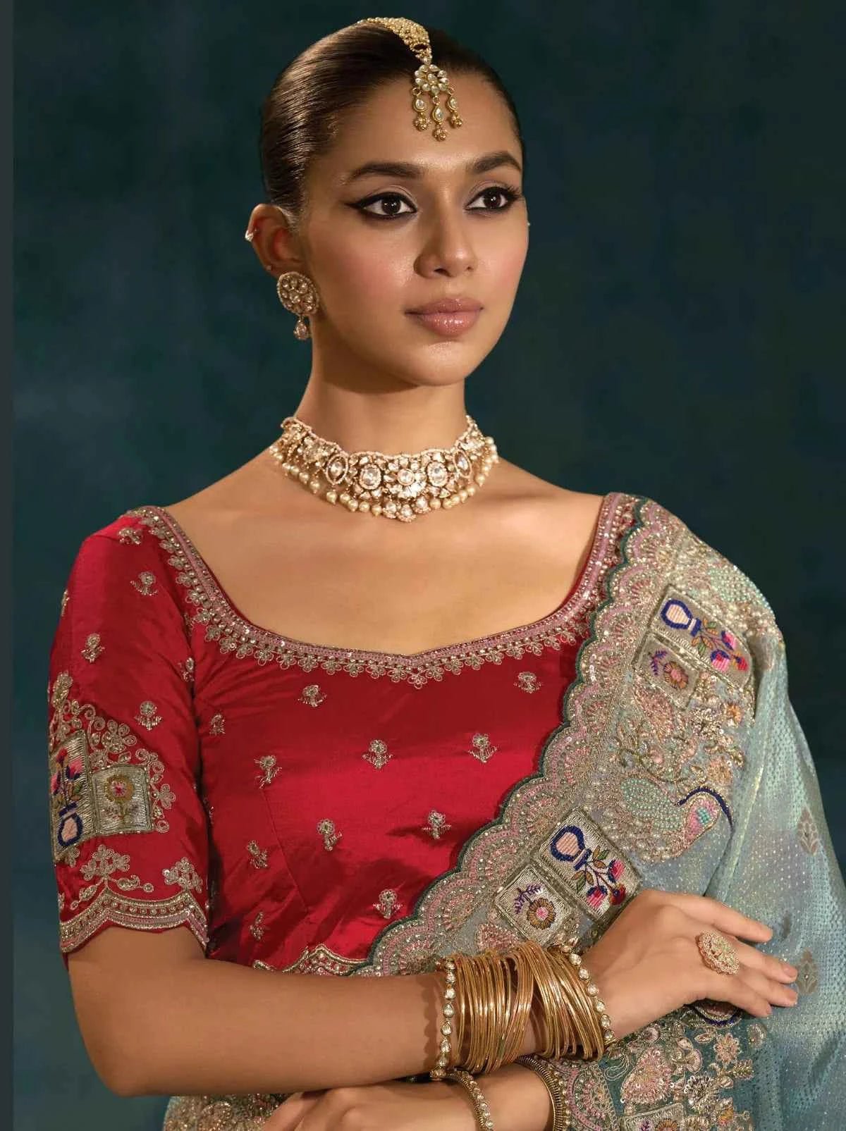 Nayoora Sage Green Pure Banarasi Silk Saree - Nayoora