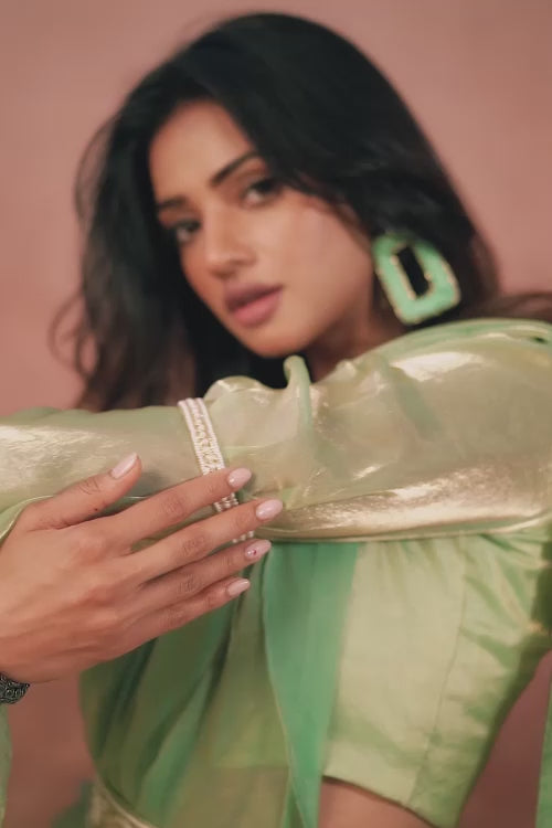 Nayoora Mint Green Organza Western Saree