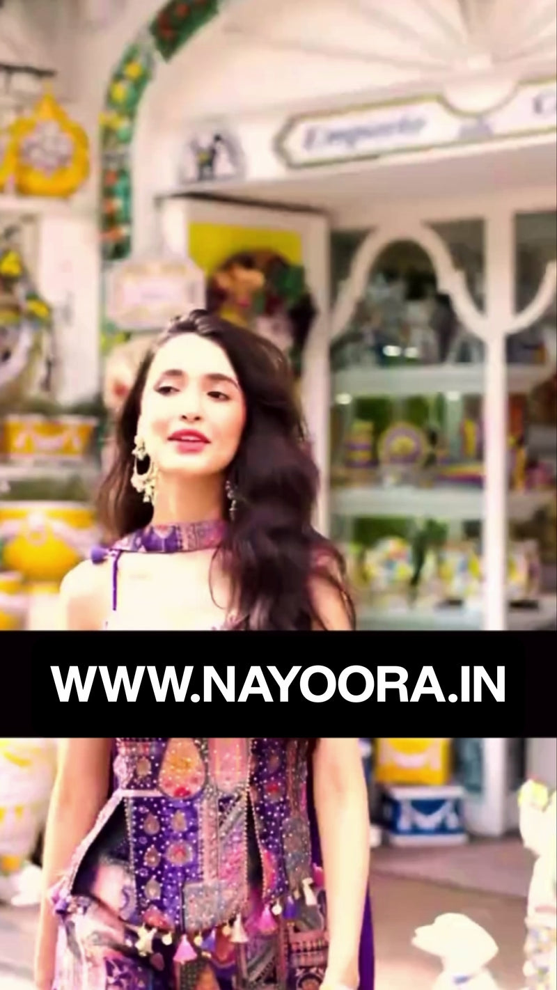 Nayoora Banarasi Jacquard Silk 3-Piece Indo-Western Set