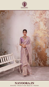 Nayoora Lavender Metallic Tissue Pita Zari Embroidered Saree