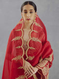 Red Organza Saree – Heavy Sequin & Cutwork Embroidery - Nayoora