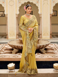 Nayoora Luxe Royal Yellow Soft Silk Khatli Handwork Saree - Nayoora