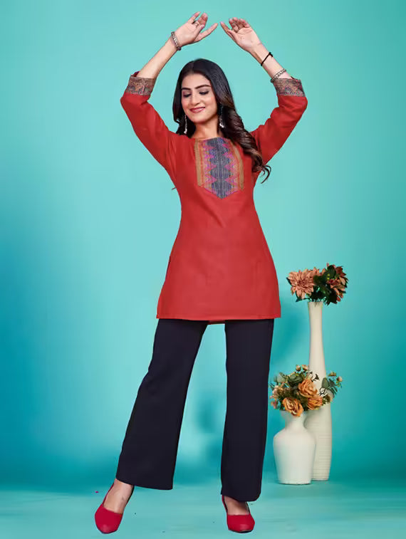 Nayoora Aura Artisanal Jacquard Lace Cotton Tunic