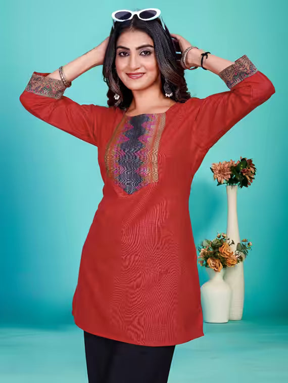 Nayoora Aura Artisanal Jacquard Lace Cotton Tunic
